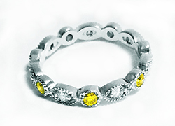 Fancy and White Diamonds Eternity Band