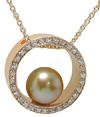 South Sea Golden Pearl & Diamonds Pendant